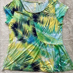 Grisbi Ruched Pleated Meditteranean Top Large